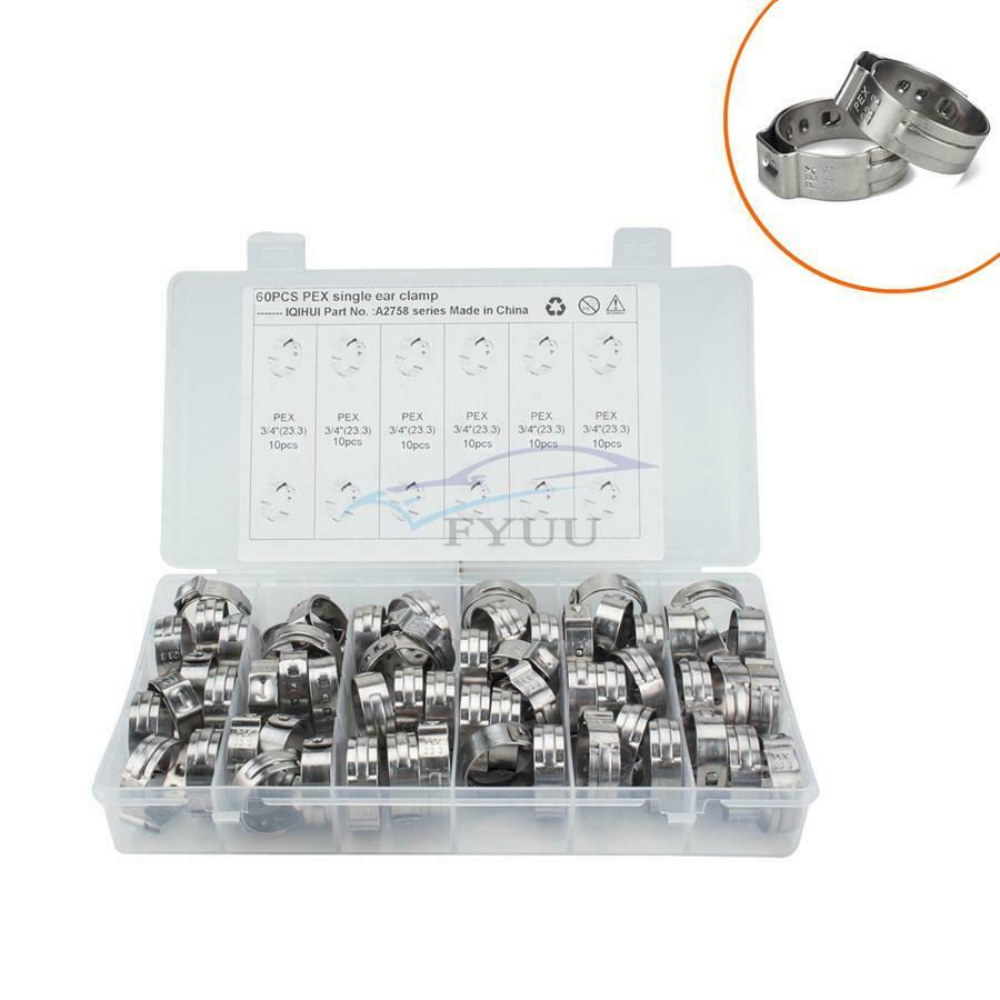 60 x 3/4" Stainless Steel Hydraulic Hose Clamp, O-Clamp Pipeline Fuel Air Clamp
