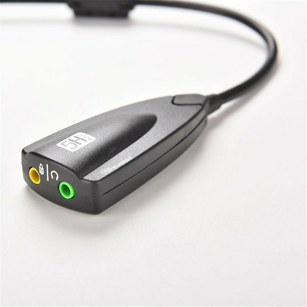 7.1 Sound Card USB To 3.5mm Mic/Headphone Jack Stereo Headset Audio Adapter 1PC
