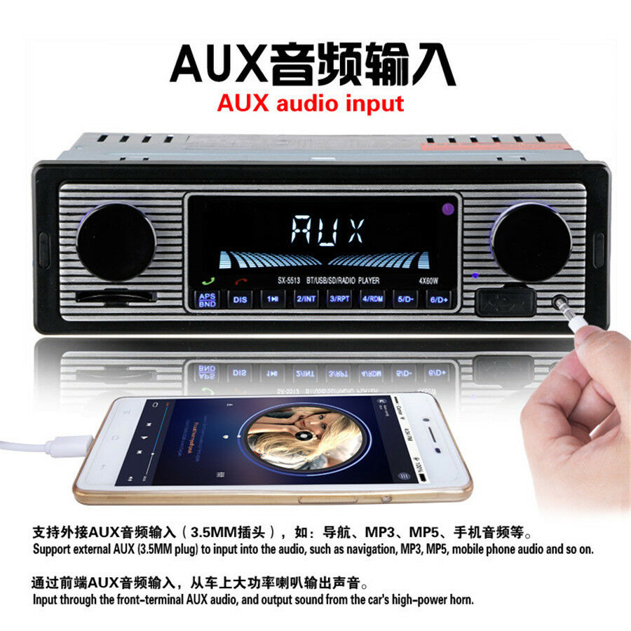Car MP3 Player 4channel In-Dash Car Bluetooth Stereo Aux USB/SD/FM/WMA/WAV Radio