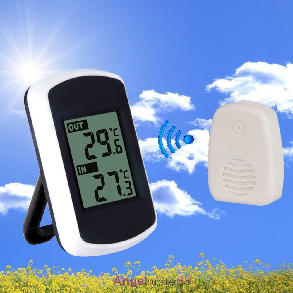 Digital Wireless Thermometer Clock Weather Home Indoor Outdoor Temperature Test
