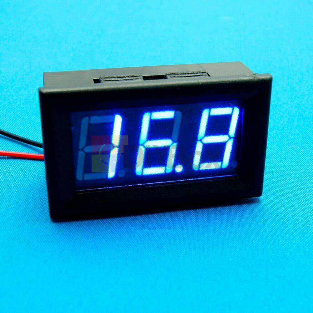 0.56" DC 5V~120V 3 Digit Voltmeter Blue LED 2 Wires Volt Voltage Meter For Car