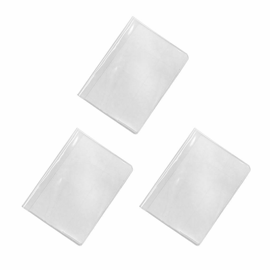 Pack of 3 Plastic Clear Passport Cover Holder Card Protector Card Storage Travel