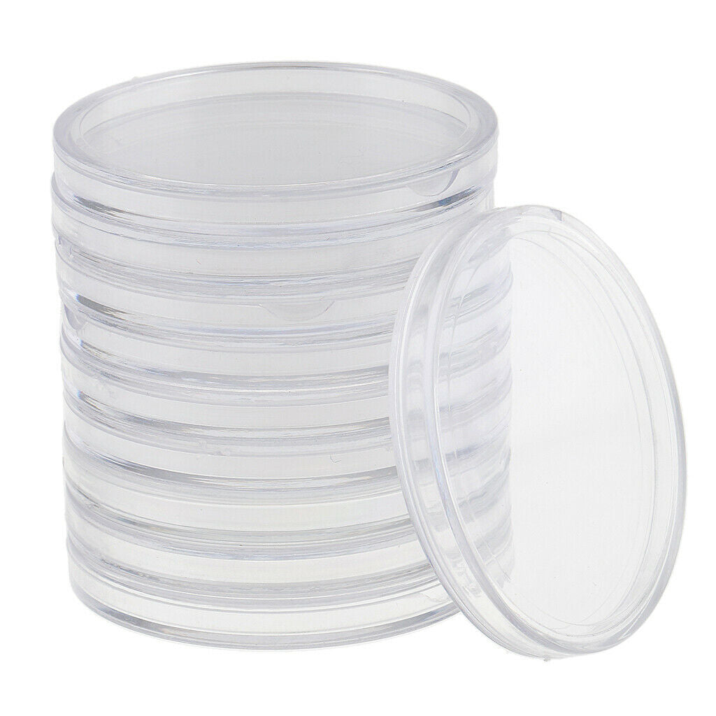 10pcs 46mm Plastic Coin Container Round Coin Case Capsules Boxes Holders