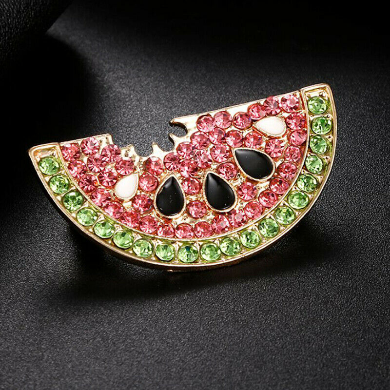 Fashion Crystal Watermelon Brooch Pin Collar Badge Corsage Jewelry Access.l8