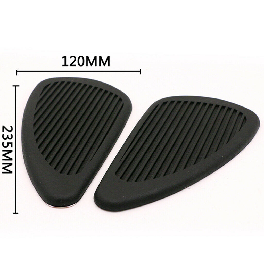 Anti- Slip Side Tank Traction Knee Grip Protectors Gas Tank Stickers  Black