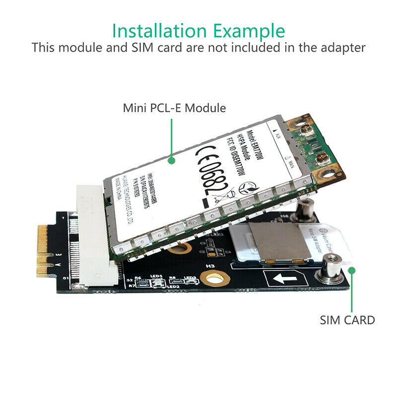 Mini PCI-E to M.2(NGFF ) key AE Adapter With SIM card Slot