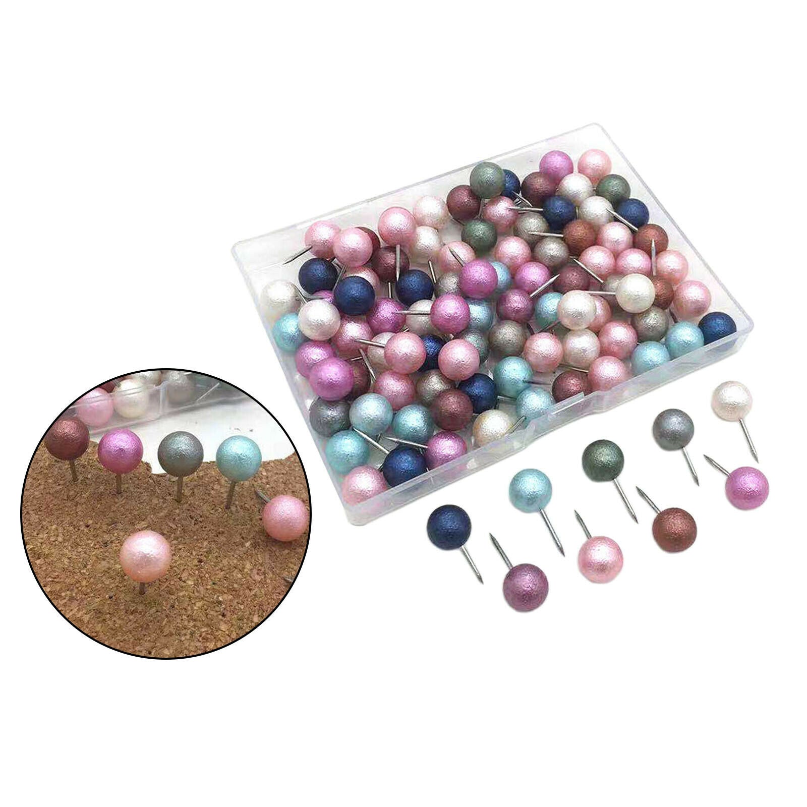100pcs Push Pin Bulletin Board Thumbtack Pushpin Office Supplies Pushpins