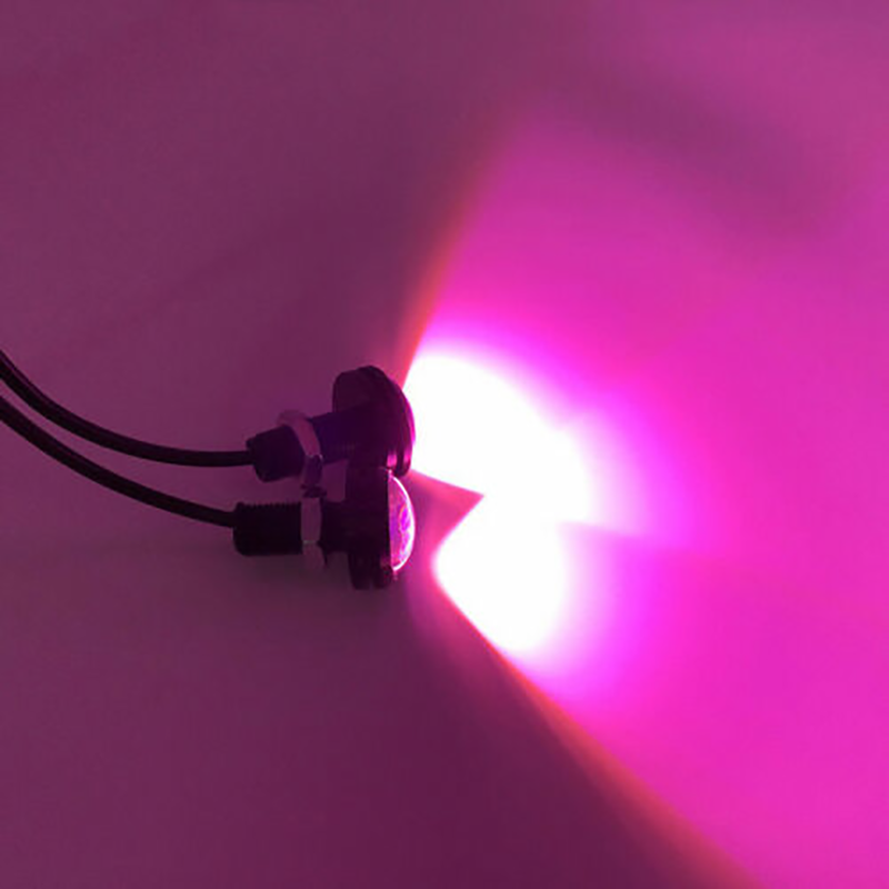 10pcs Small Pink LED Black DOME Motorcycle-Chopper-Bobber Turn Signal Lights