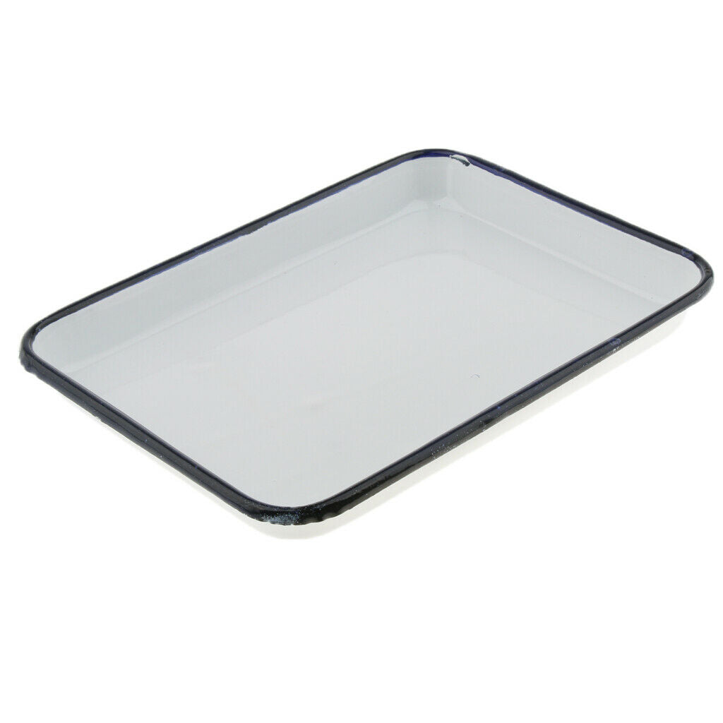 2X Laboratory  Instrument Disinfection Sterilization Tray Enamel 20x30cm
