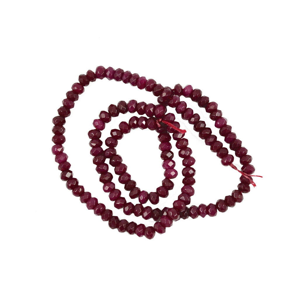 15" Natural Faceted Ruby Red Jade Rondelle Loose Beads Strand 2x4mm AA++