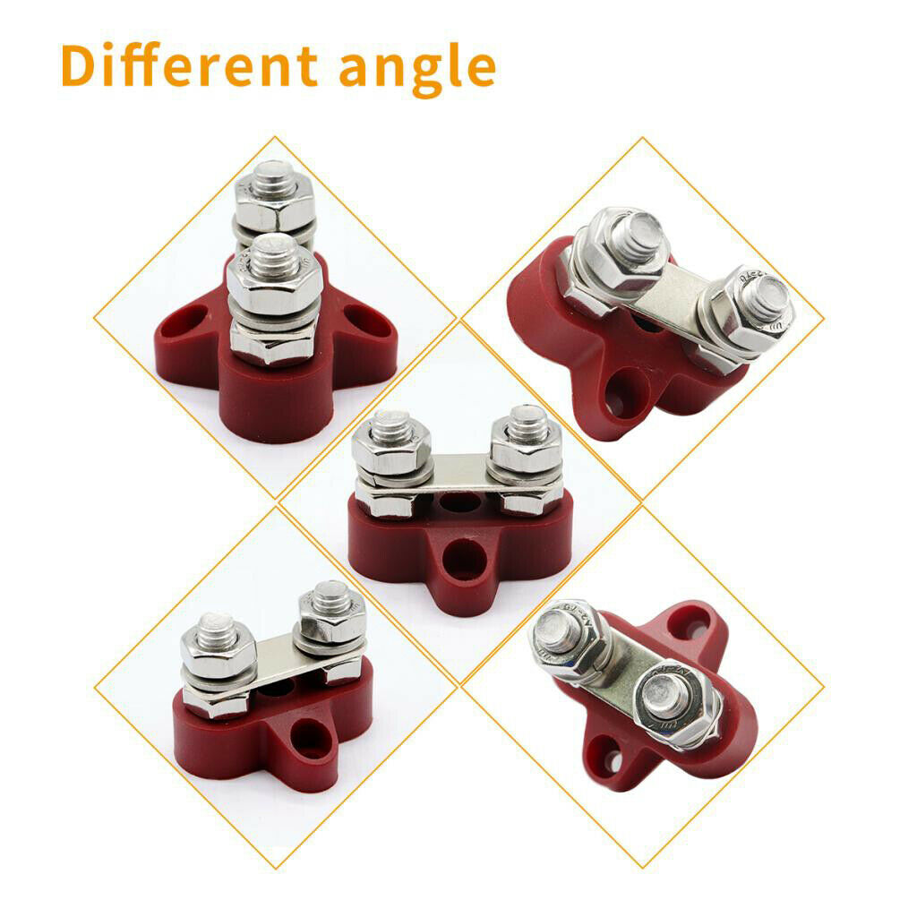 1 Pair DC48V Dual M8 Terminal Stud Bus Bar Power Distribution Box for Boat