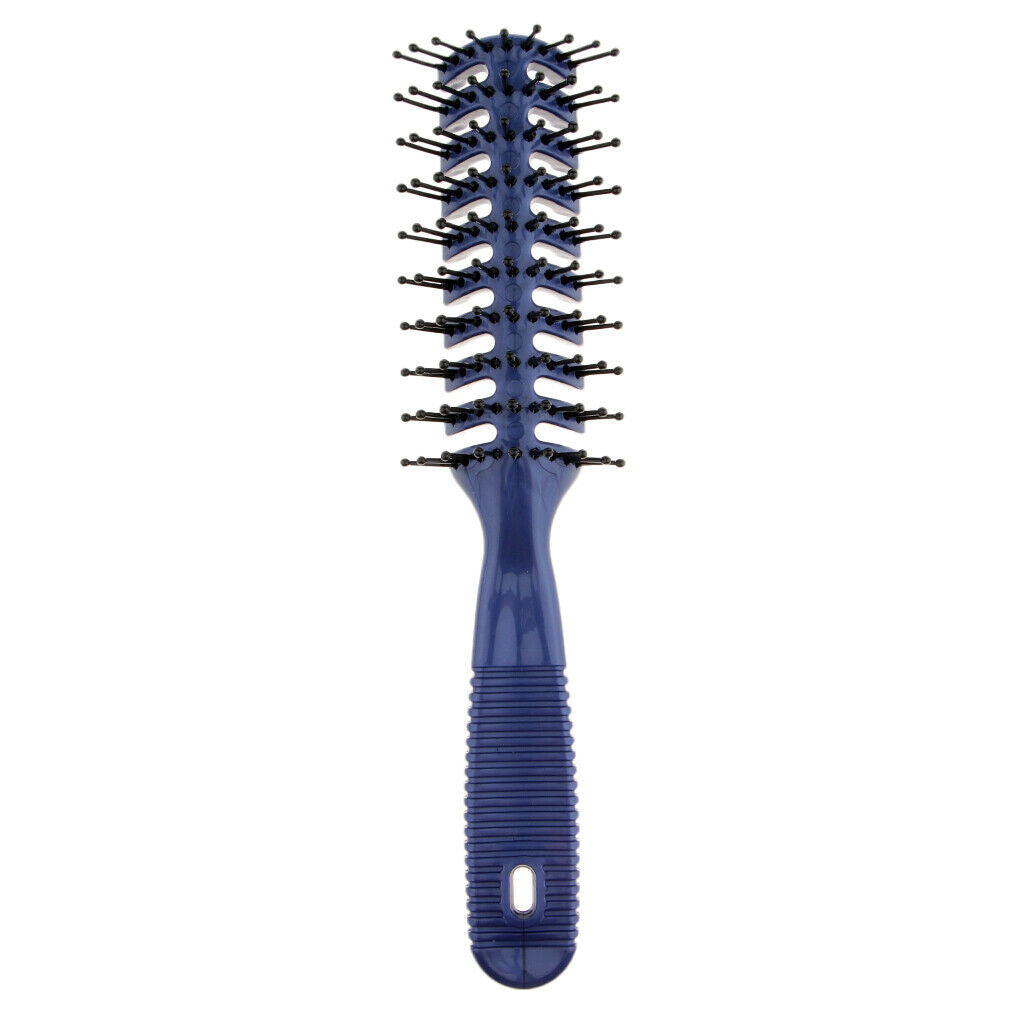 Plastic Styling Hair Brush Ribs Comb Anti-Static Salon Curly Hair Brush Blue