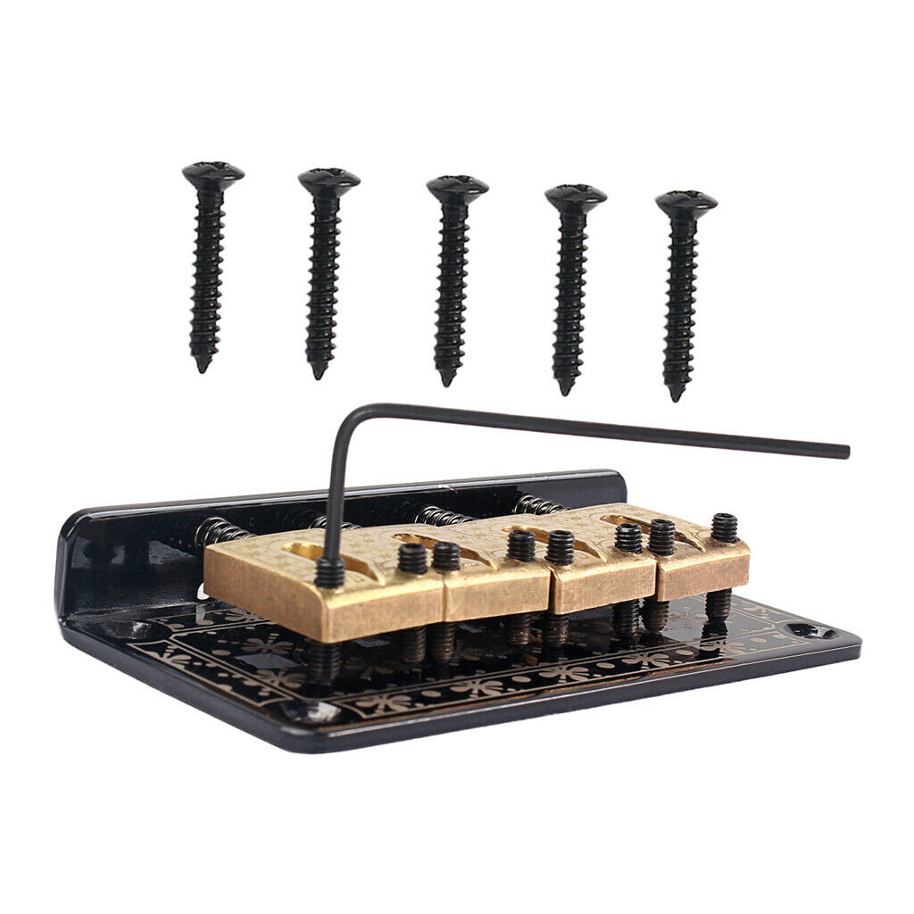 1 Set Superb Bass Guitar Saddle Bridge W/ Screws Wrench Iron 78.5 X 41mm