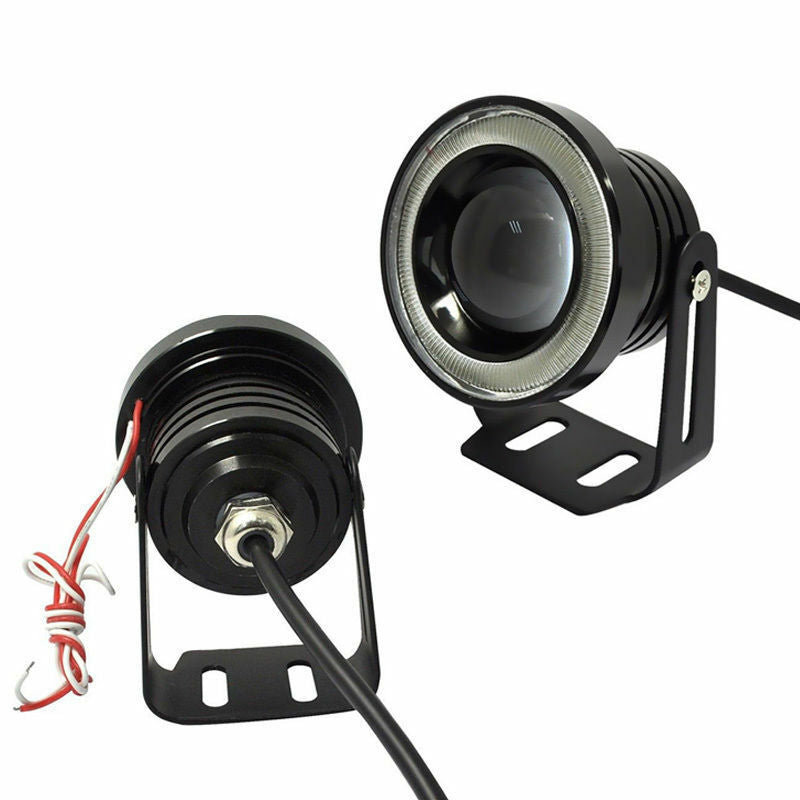 2 X 2.5" 64mm White LED COB Halo Angel Eye Rings Autos Fog Light Projector Lamps