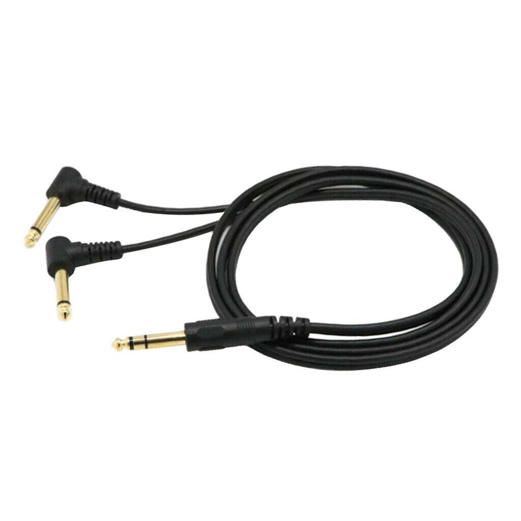6.35mm TRS Male to Dual Male Mono Audio Extension Cable 5FT Length Cord Wire