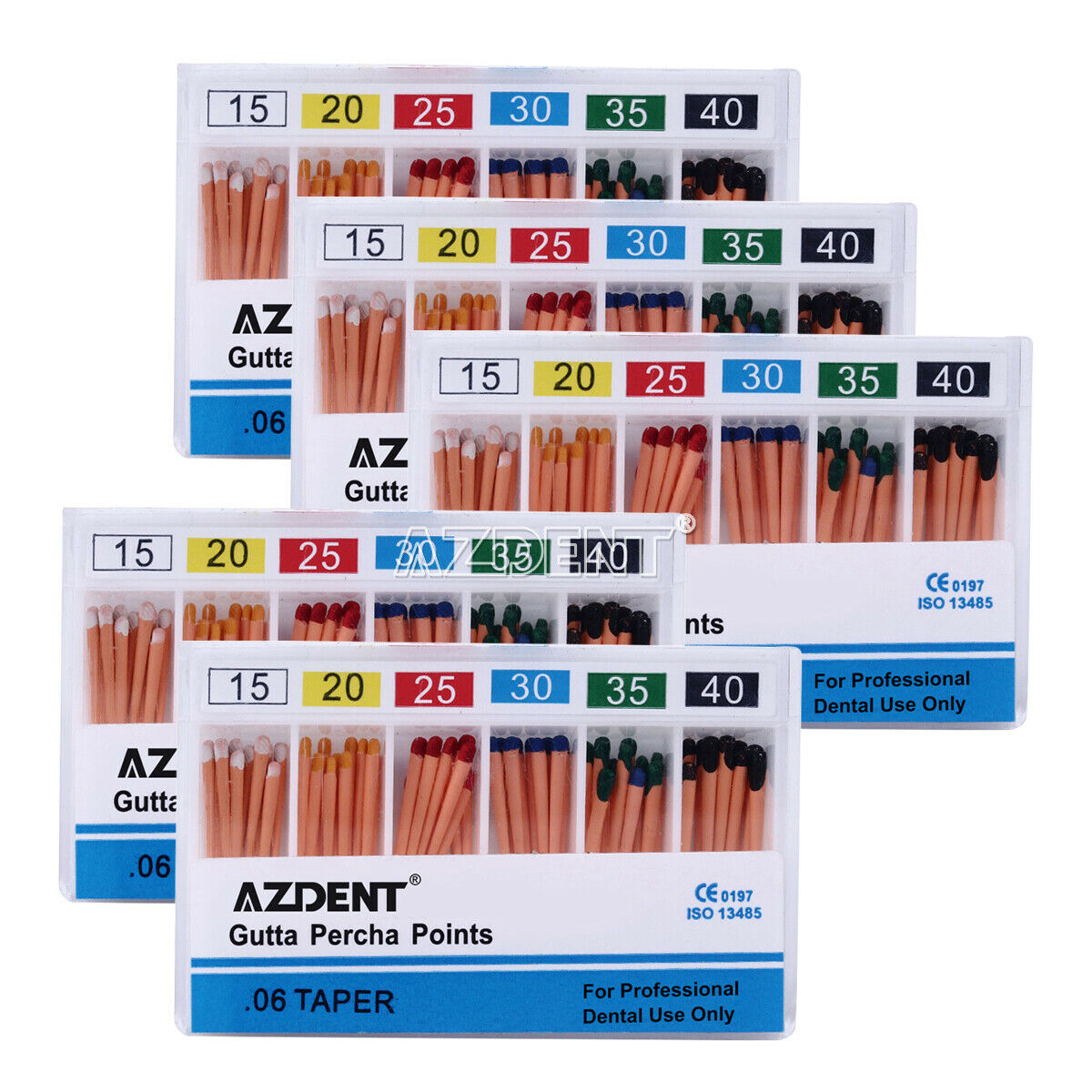 10 Packs Dental Gutta Percha Point Taper 0.06 15-40# for Professional Dental Use