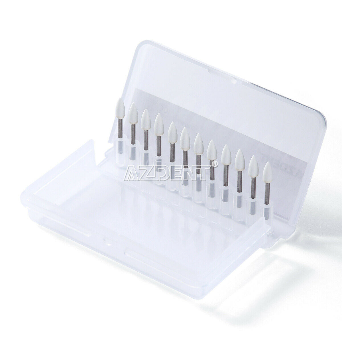 10X Dental Polishing Burs Flame Mounted White Stone FG Abrasion Bur FL-2