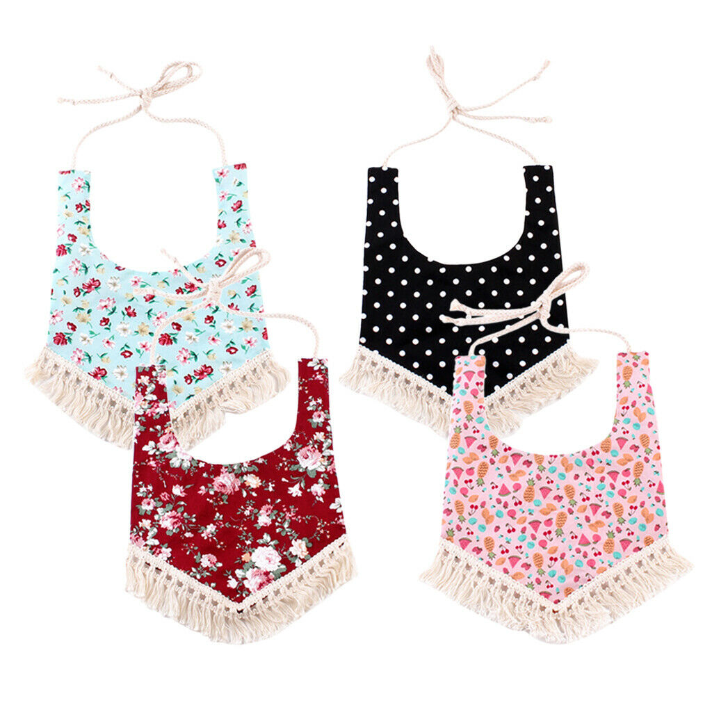 4 Pcs Infant Baby Feeding Saliva Towel Dribble Triangle Bandana Bibs Stripe