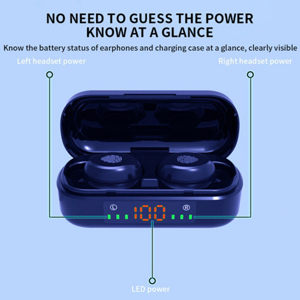 2 Pack Bluetooth Earphone Headphones TWS Earbuds LED Power Display Headphone