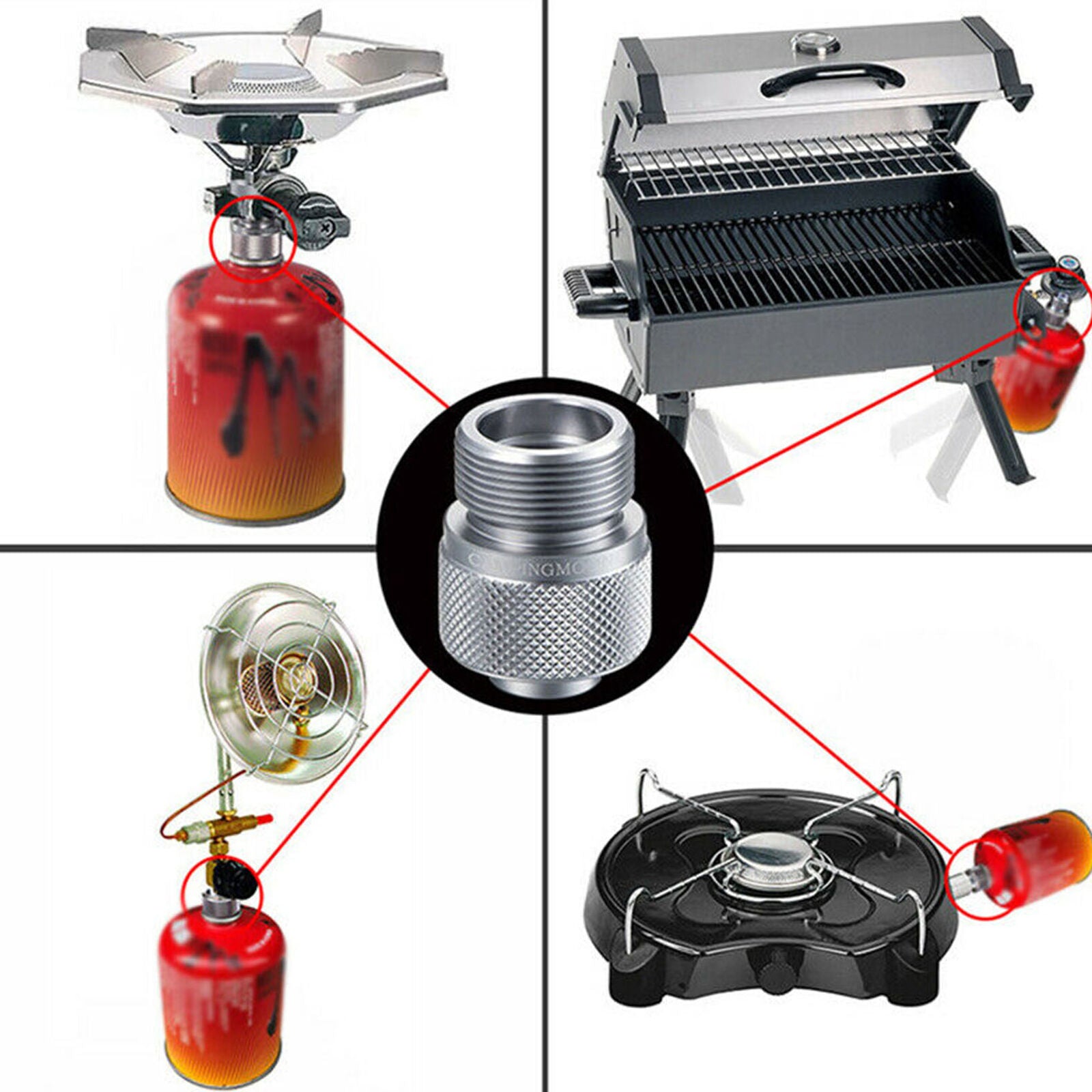 1* Gas bottle adapter camping stove outdoor converter nozzle burner gas cylinder
