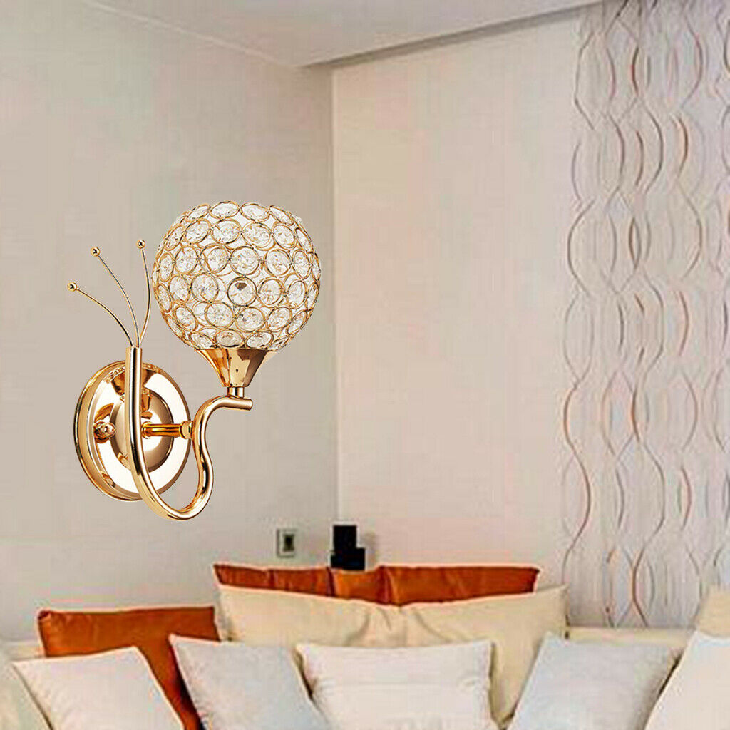 Crystal Hollow-carved Wall Lamp Home Hotel Indoor Decor Chrome Sconce Light