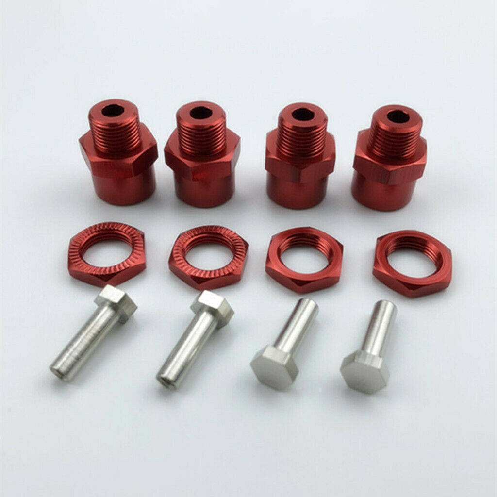4 Set 12 to 17mm Metal Wheel Hex Hub Adapter for 1/10 Scale RC Car Accs