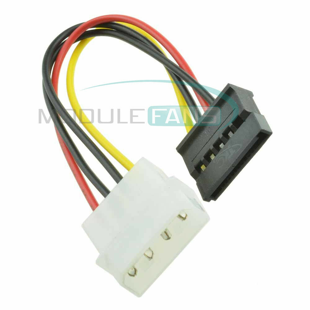 5PCS Male Female 4 Pin Power Drive Adapter Cable to Molex IDE SATA 15-Pin NEW