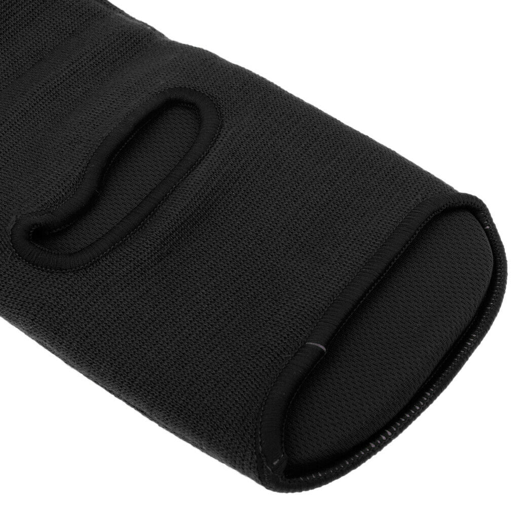 1 Pair Elastic Shin & Instep Padded Guards Martial Arts Shin Guards Black-M