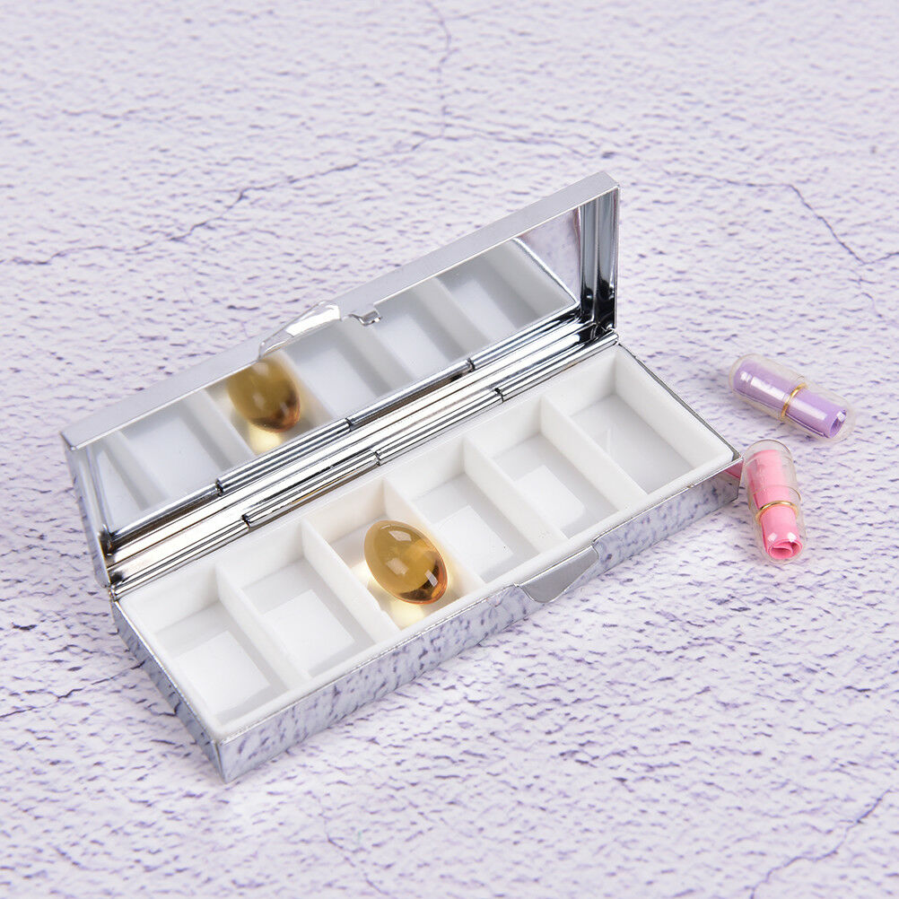 Metal Travel Pill Box Medicine Organizer Container Jewellery Storage Holde.l8