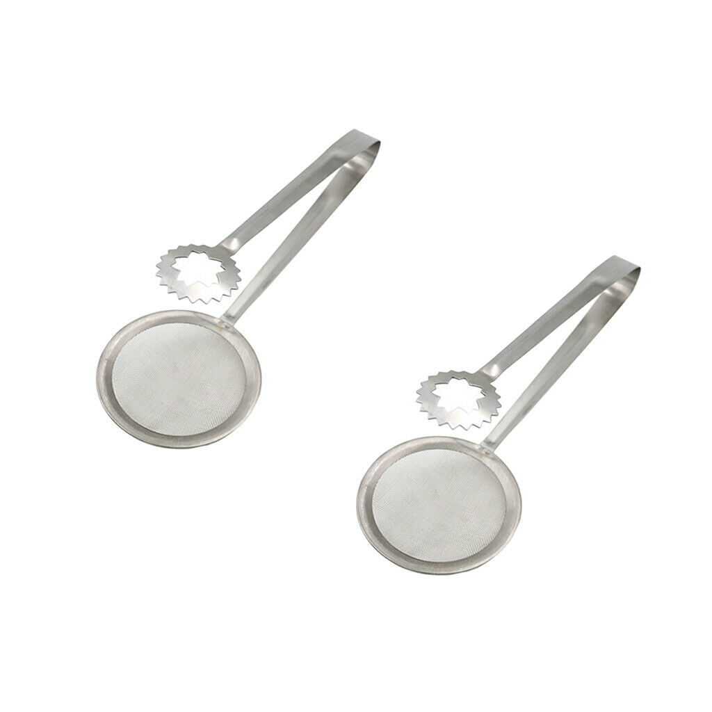 2 pieces Food Clip Fryer Strainer BBQ Serving Tongs Frying Colander Filter