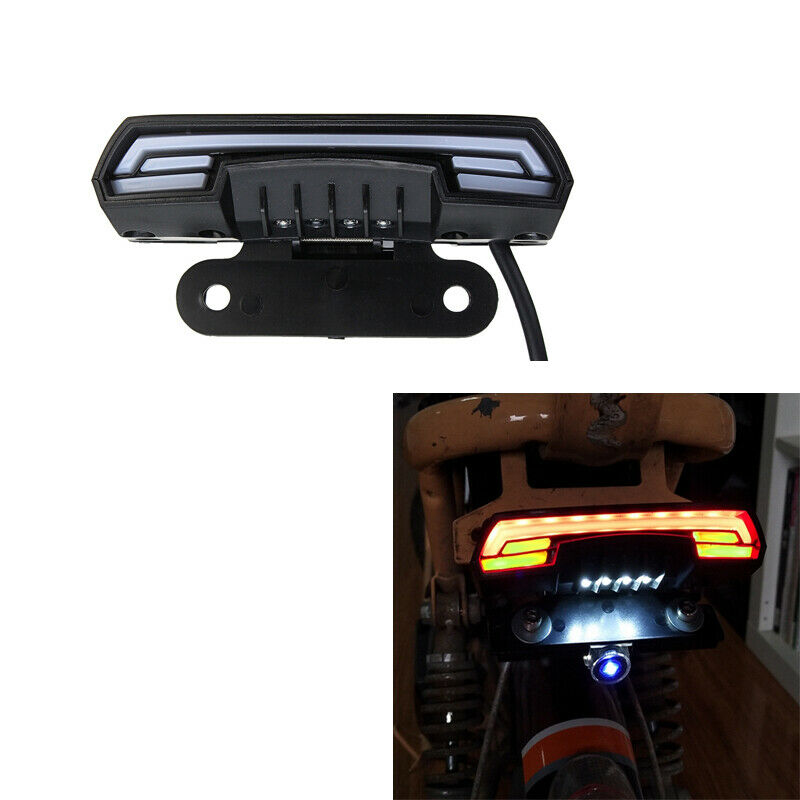 LED Motorcycle Scooter Bike Turn Signals Tail Light Cafe Racer Fender Edge Brake