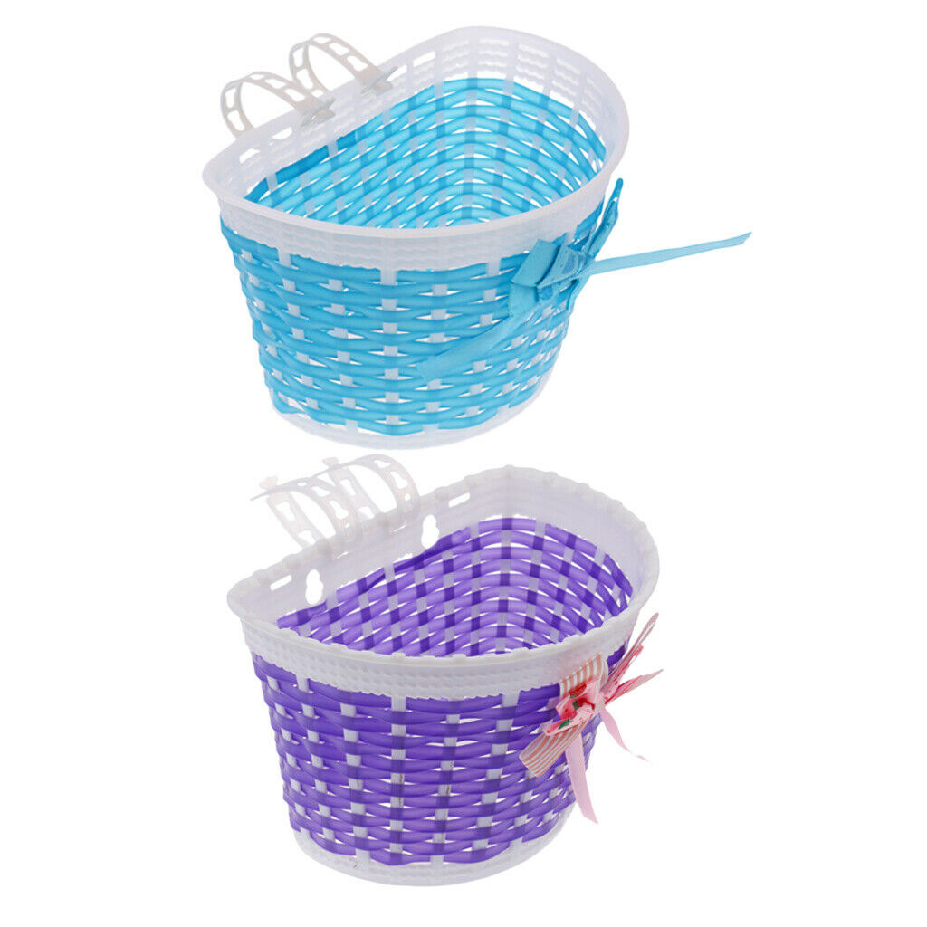 2x Children Kids Girls Bicycle Front Basket Bike Cycle Shopping Holders