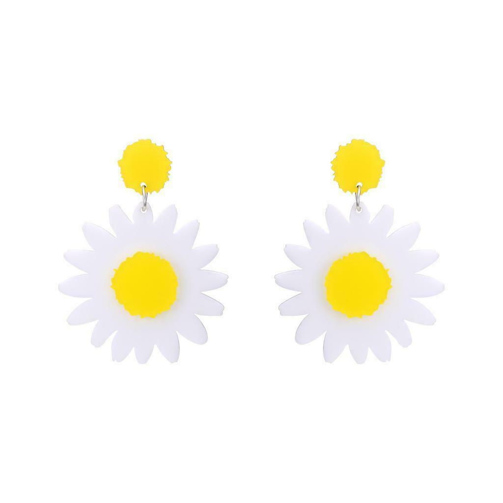 Fashion Exqusite Chrysanthemum Pattern Acrylic Women Girls Ornament Earrings