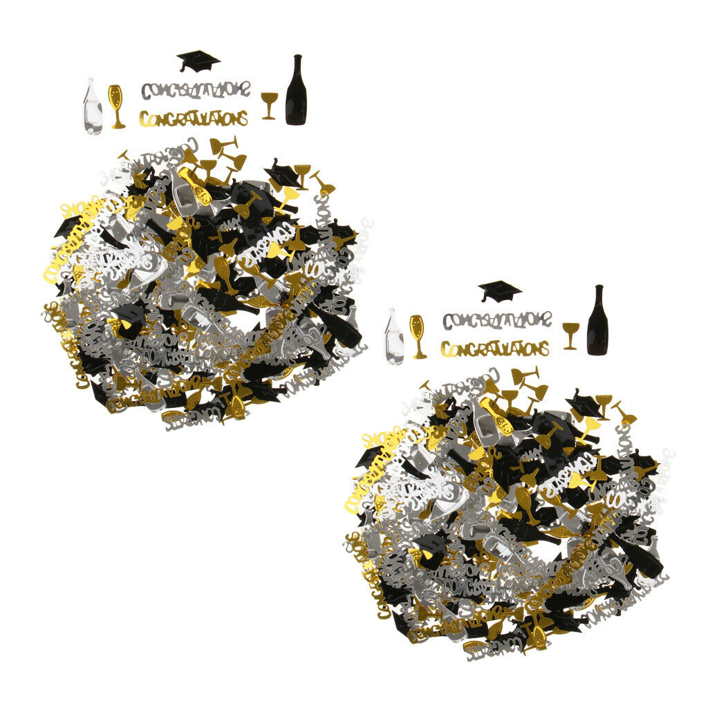 2 Pack Congratulation Champagne Cup Scatter Table Confetti Grad Decor