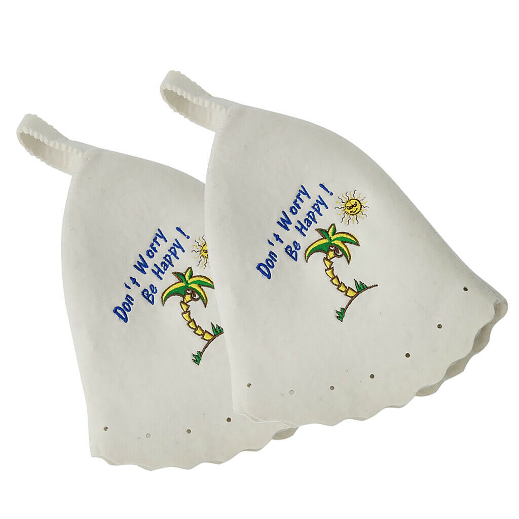 2x Wool Hat for Sauna Banya Bath House Head Protection Embroidered Unisex #5