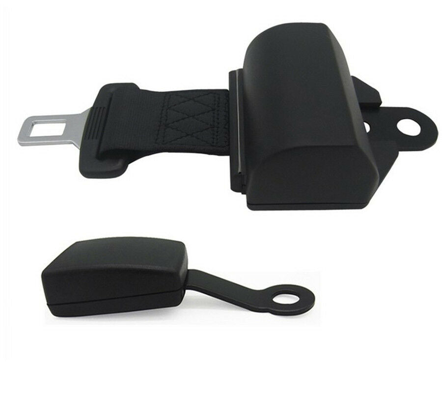 -XNUniversal Retractable 2 Point Seat Belt Lap Straps Car Safety Seatbelt Buckle