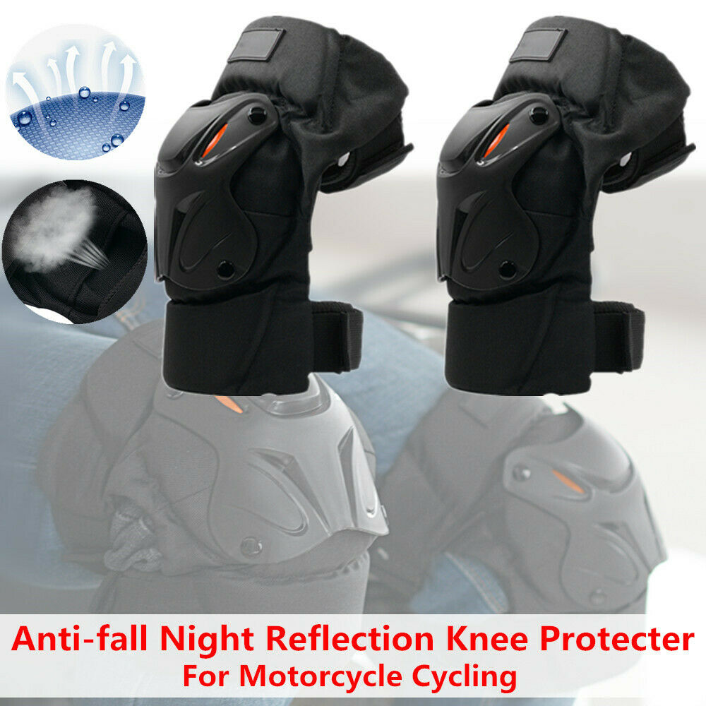 2x Motorcycle Cycling Anti-Fall Short Night Reflection Breathable Knee Protecter