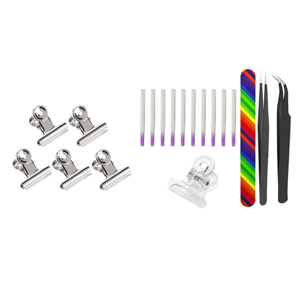 Quick Building Nail Extend Fiberglass Tips w/ Nail Pinching Clips Pinchers