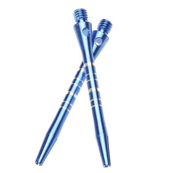 2x 5pc Blue Re-Grooved Striped Anodised Aluminum Dart Shaft 52mm 2" Collector