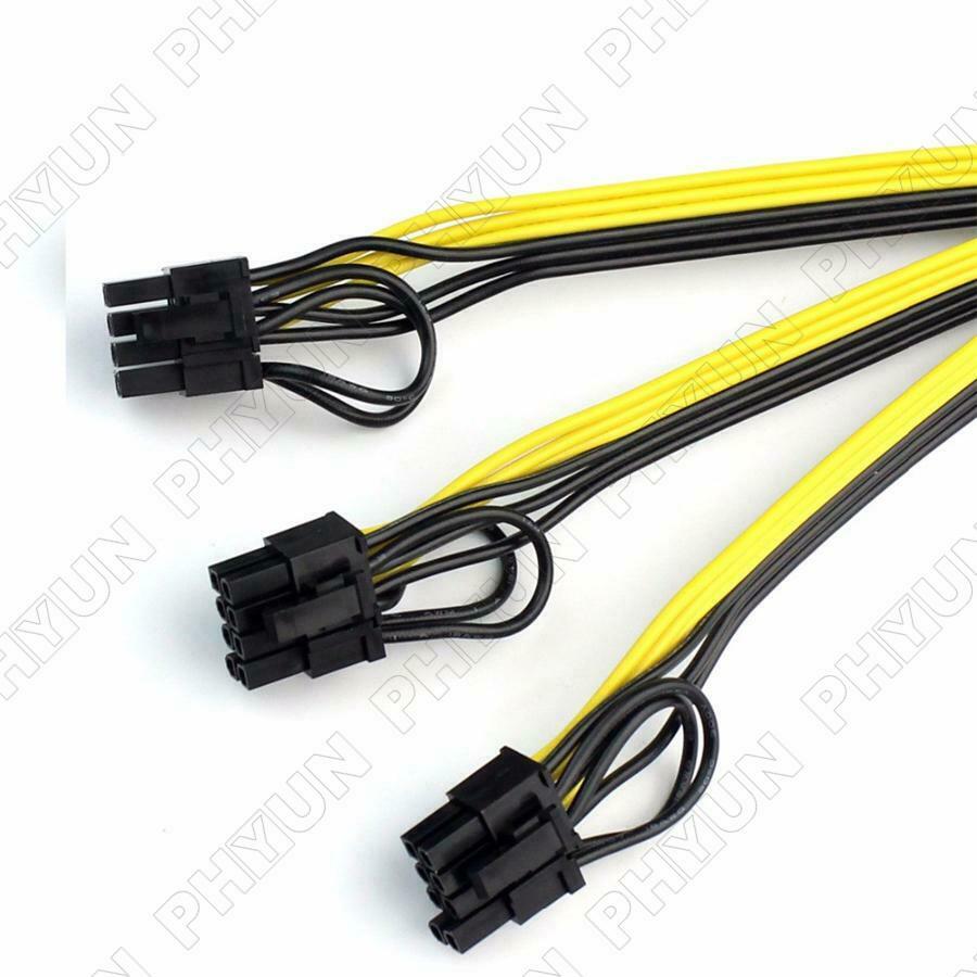 5PC Power Supply Cable 1 to 3 6P+2P Miner Adapter Cable 8Pin GPU Video Card Wire