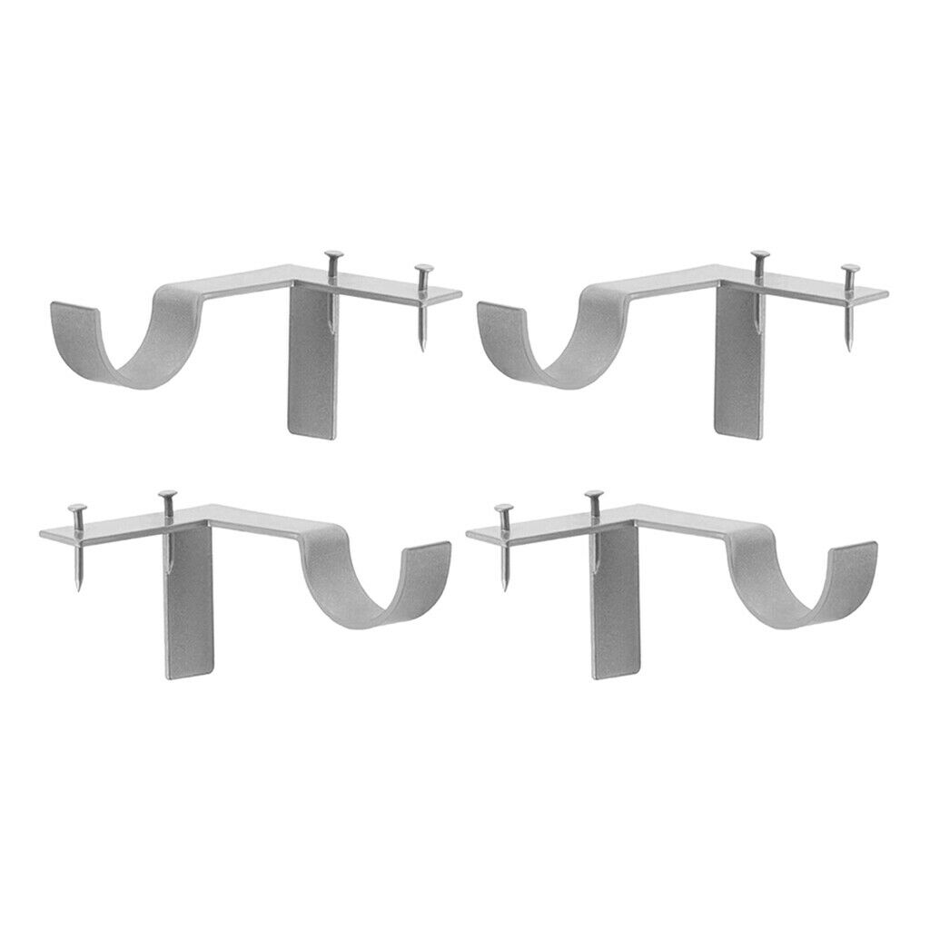 4Pcs Curtain Rod Brackets Kitchen Holders No Drilling Window Bedroom Decor