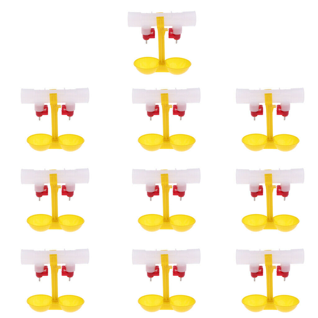 10x Double Feeder Drinker Chicken Drinking  Cup Chickens Hens Ducks
