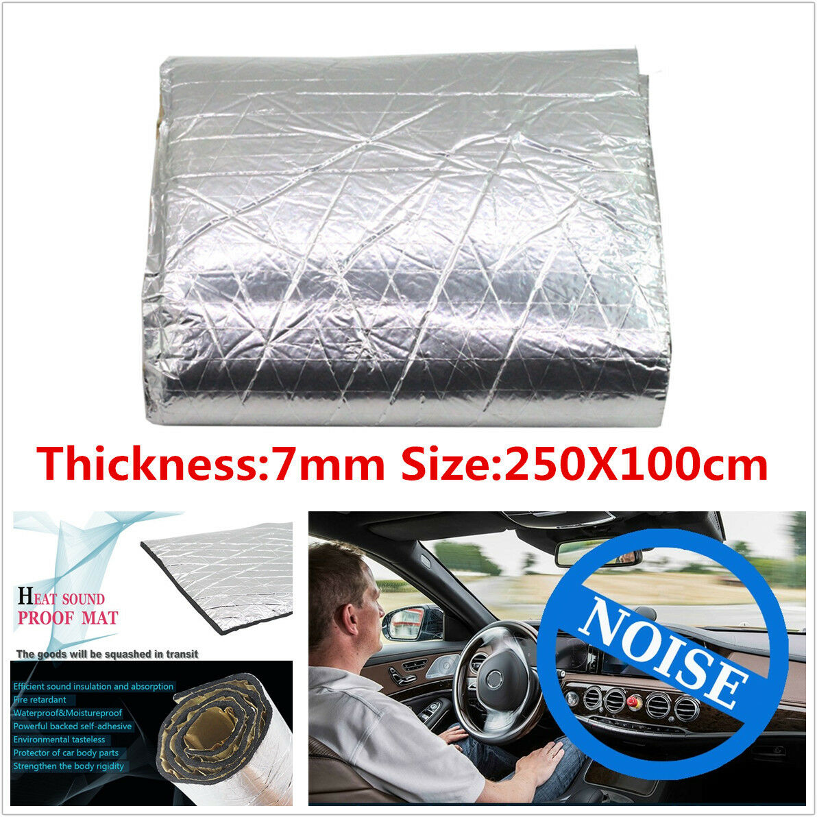 98''×39'' Firewall Sound Deadener Car Heat Shield Insulation Deadening Material