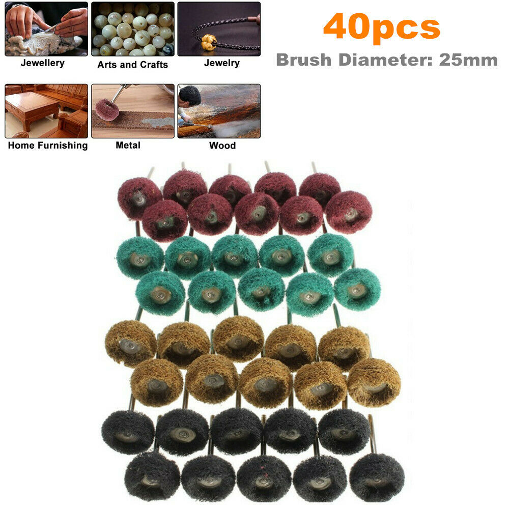 40 Pack 1 inch 25mm Abrasive Wheel Buffing Polishing Wheel Set For Rotary Tool