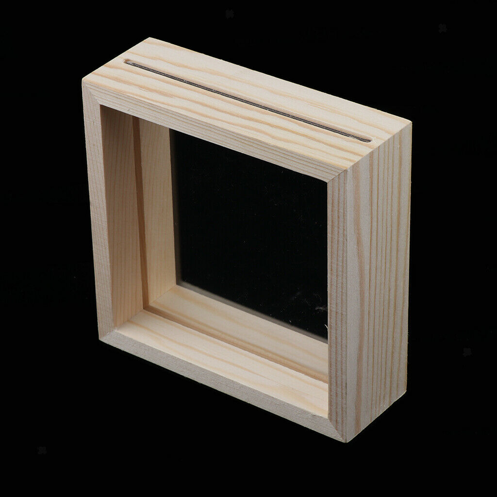 2 Pack Wooden Floating Picture Frames Specimen Frame for Double Sided Glass