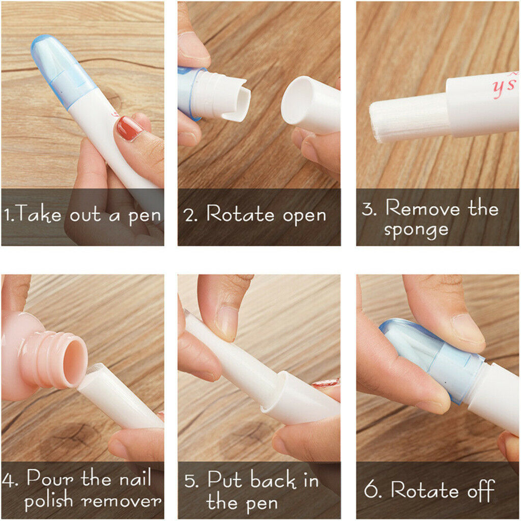 5pcs Nail Polish Corrector Pen Remove Mistakes+15 Tips UV Gel Polish Cleaner