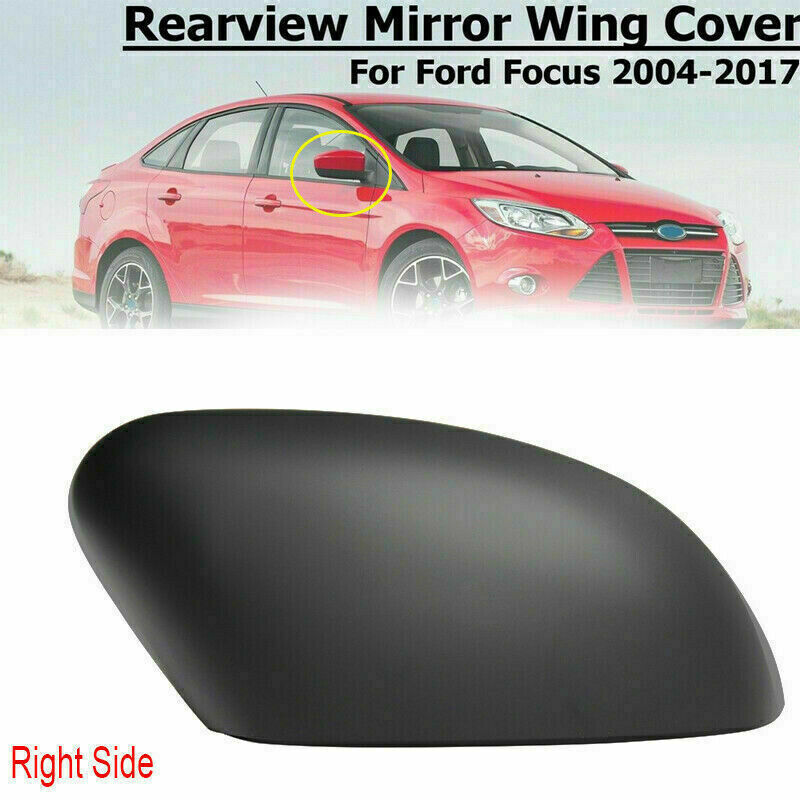 Front Right Side Fit Ford Focus Sedan MK2 MK3 Rear View Mirror Cover Matte Black