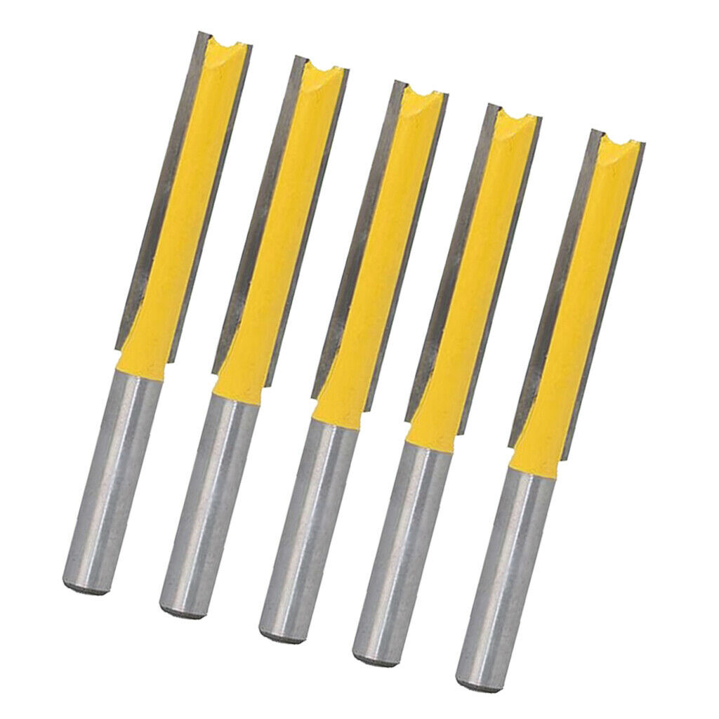 5pcs Extra Long Straight Router Bit Flush Router Bit Shank Woodworking