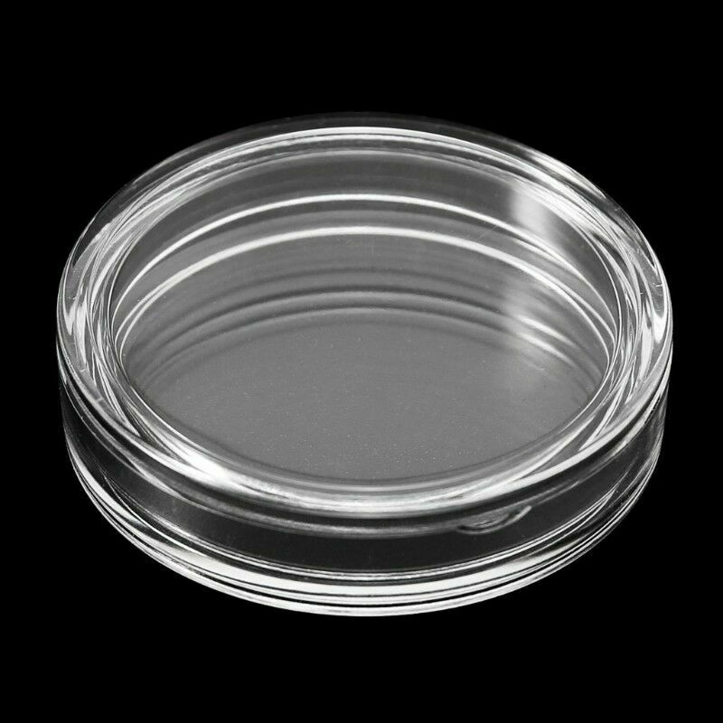 10Pcs 38.6mm Clear Round Plastic Coin Capsule Storage Box Holder Case Collection