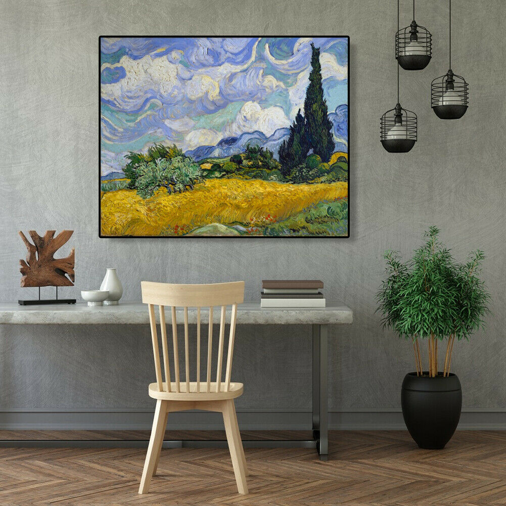 Painting By Numbers Kit DIY White Clouds Canvas Oil Art Picture Home Decor @